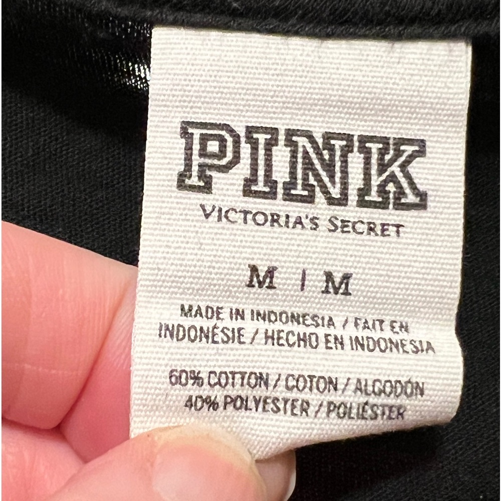 Victoria's Secret PINK Open Back Cutout Tee Short Sleeve- Medium- Black - Picture 3 of 15